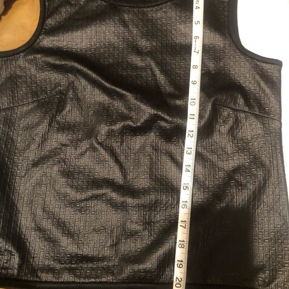 Studio M size medium Black vegan leather sleeveless top dress up or down NWT - Picture 12 of 12